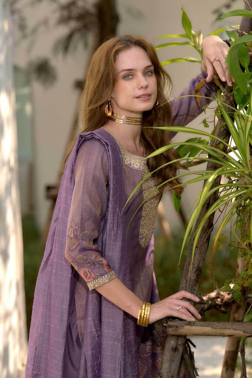 TissueEmbroidered Kurtis - MYLUXURY LANE ENTERPRISE
